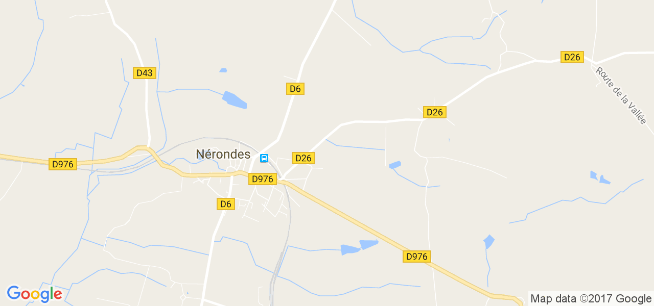 map de la ville de Nérondes