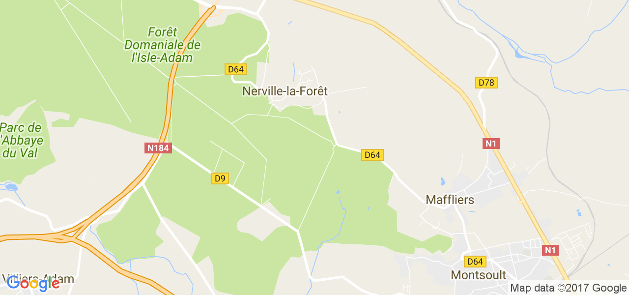 map de la ville de Nerville-la-Forêt