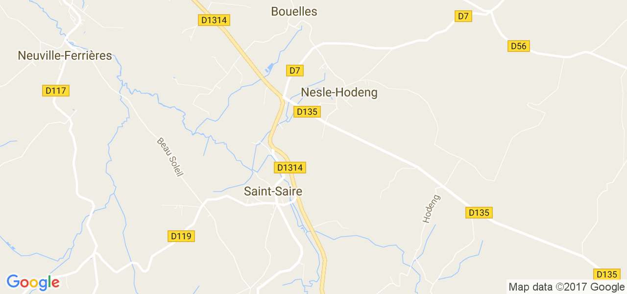 map de la ville de Nesle-Hodeng