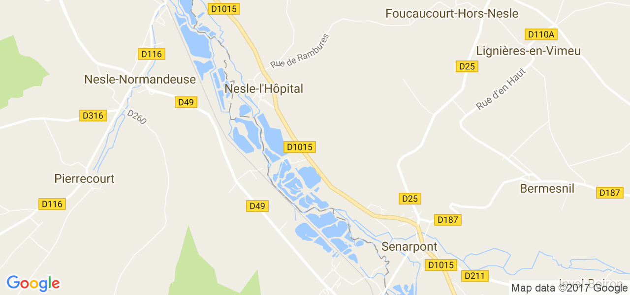 map de la ville de Nesle-l'Hôpital