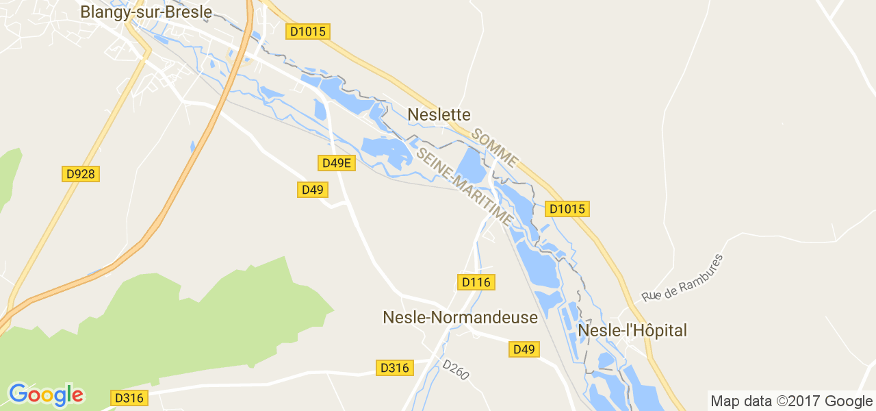 map de la ville de Nesle-Normandeuse