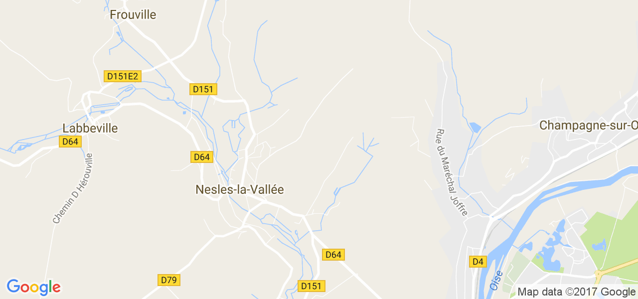 map de la ville de Nesles-la-Vallée