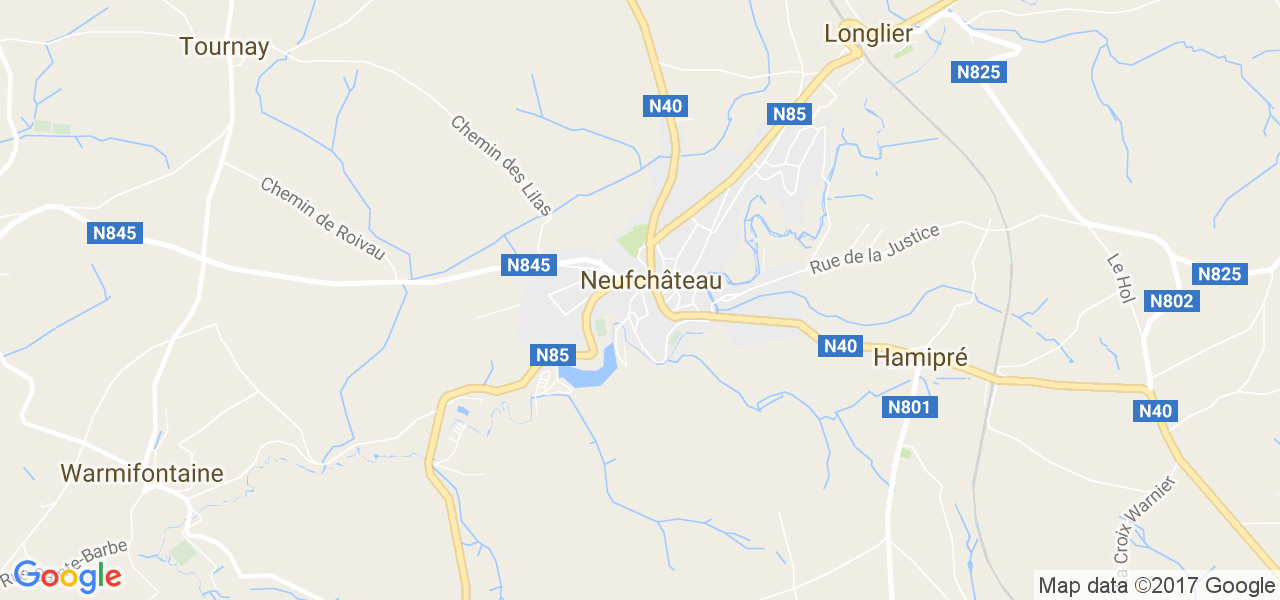 map de la ville de Neufchâteau