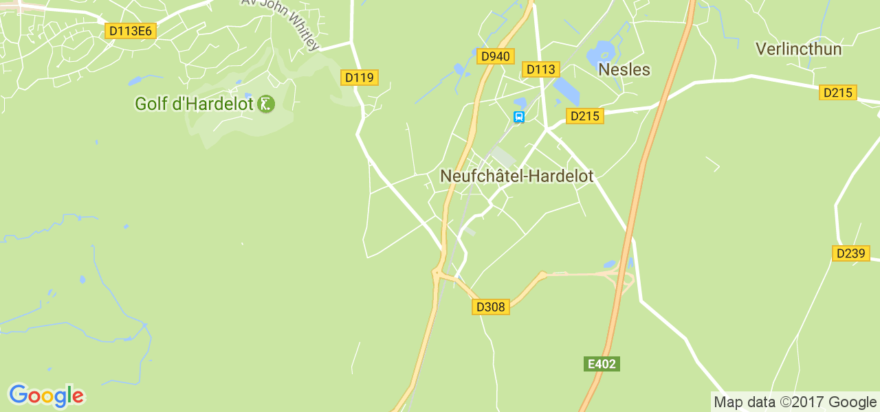 map de la ville de Neufchâtel-Hardelot