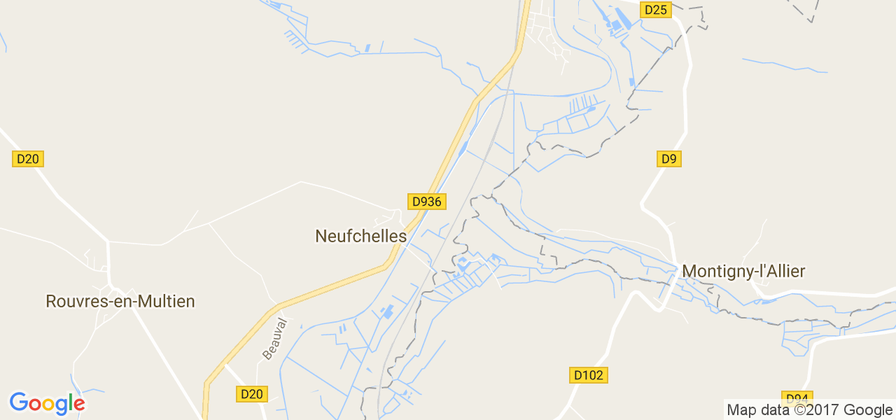 map de la ville de Neufchelles