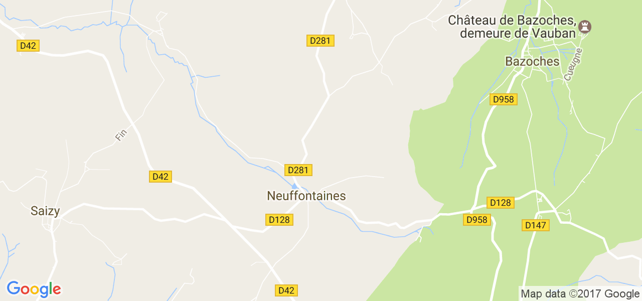 map de la ville de Neuffontaines