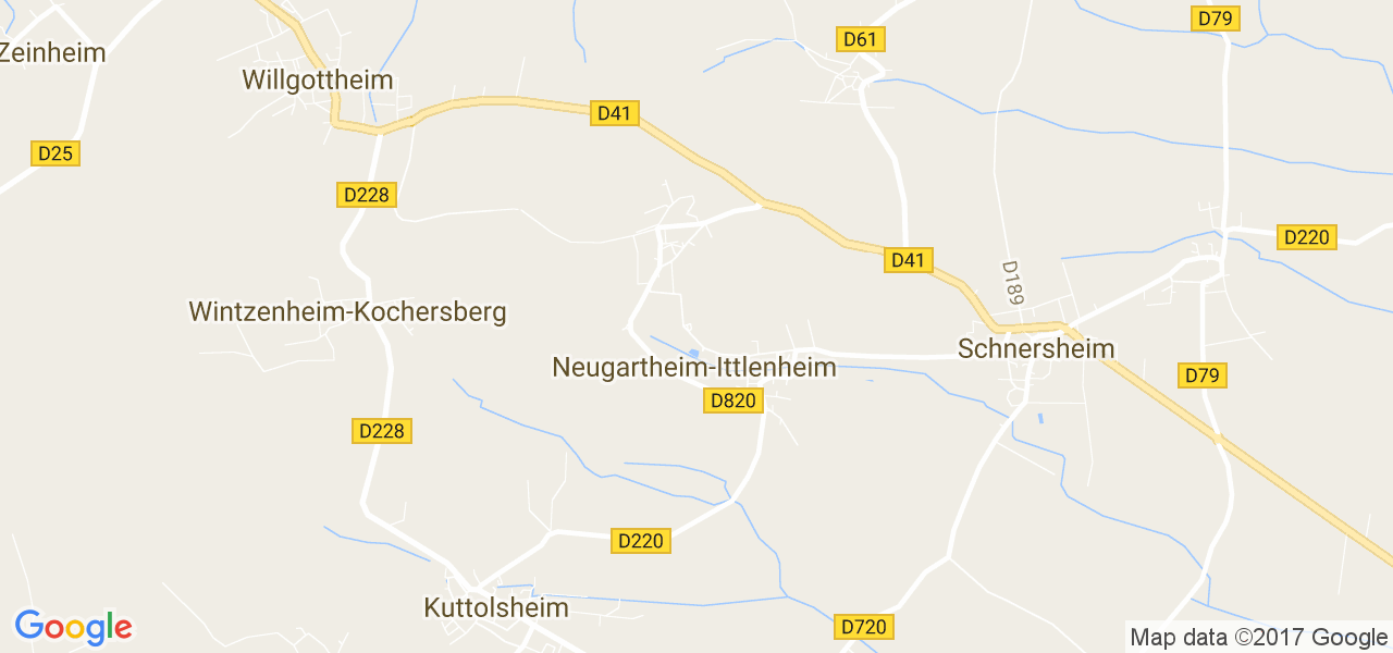 map de la ville de Neugartheim-Ittlenheim