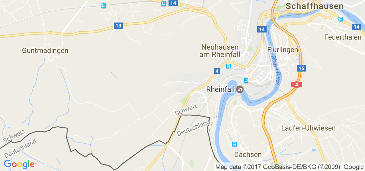 map de la ville de Neuhausen am Rheinfall