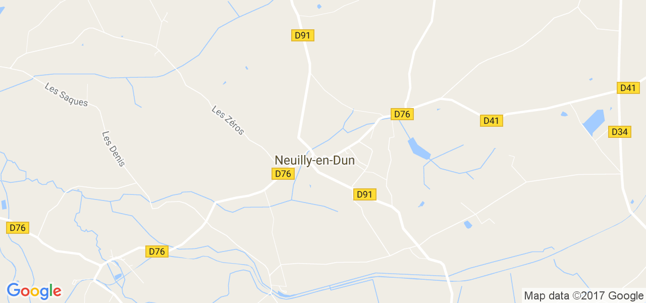 map de la ville de Neuilly-en-Dun