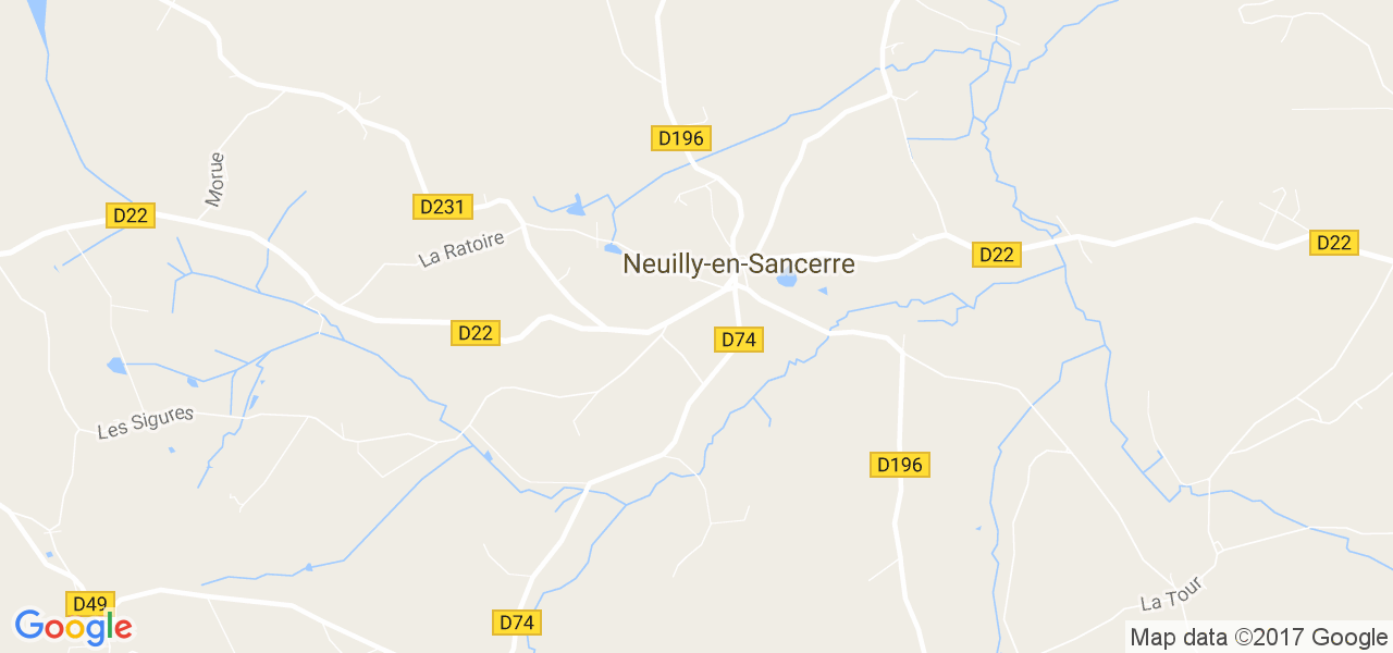 map de la ville de Neuilly-en-Sancerre