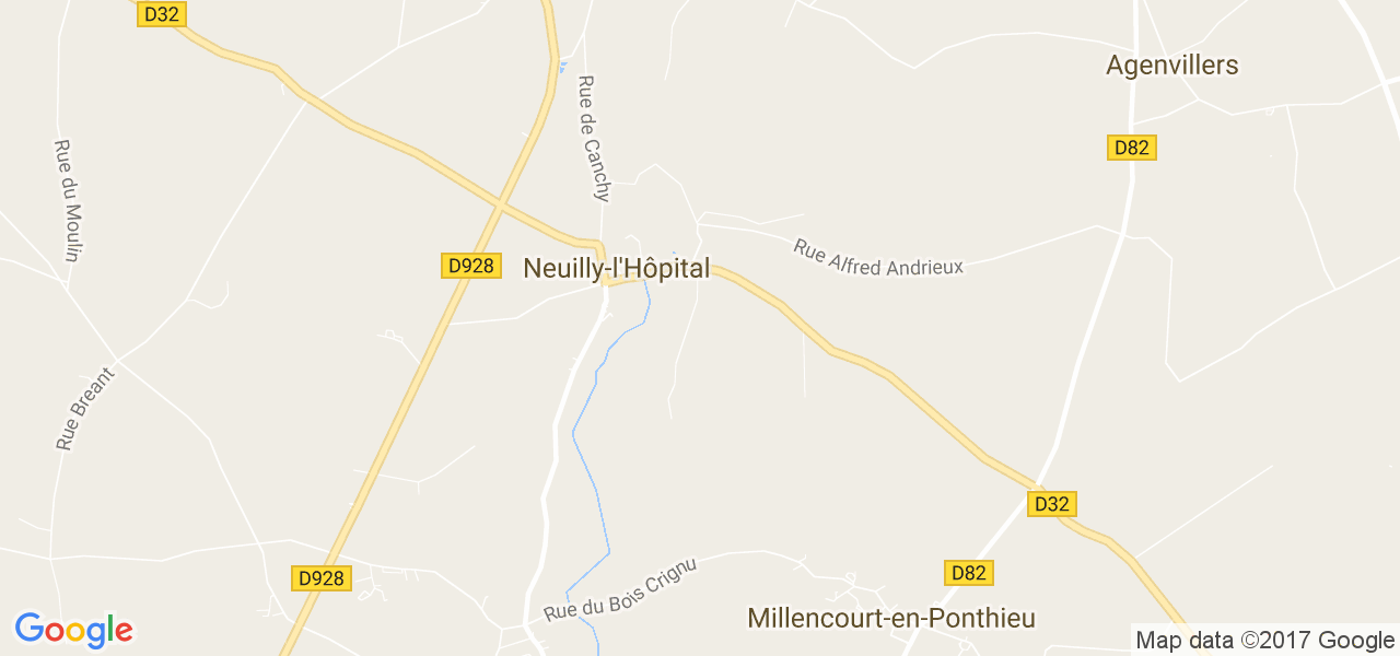 map de la ville de Neuilly-l'Hôpital