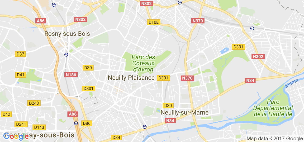 map de la ville de Neuilly-Plaisance