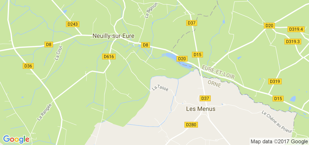 map de la ville de Neuilly-sur-Eure