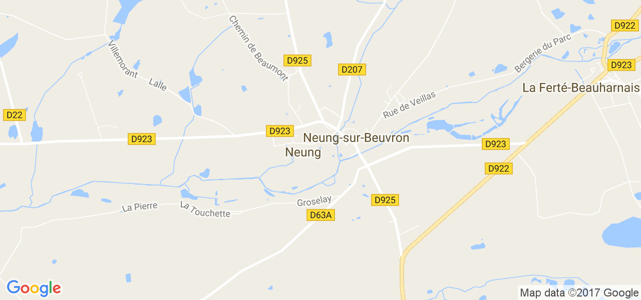 map de la ville de Neung-sur-Beuvron