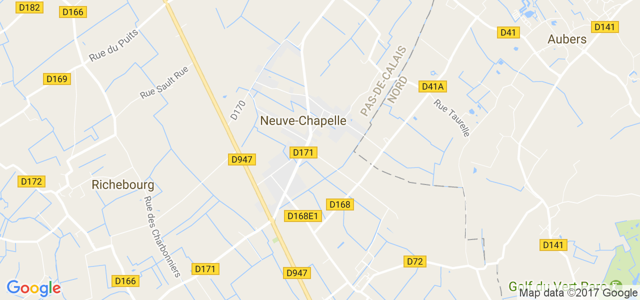 map de la ville de Neuve-Chapelle