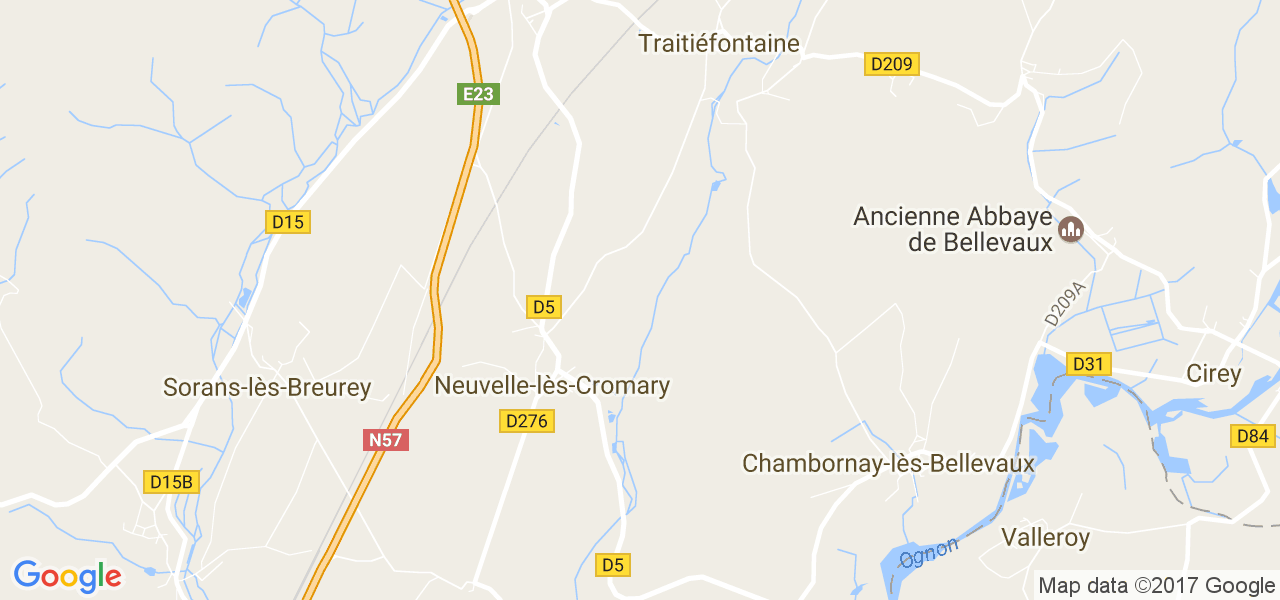 map de la ville de Neuvelle-lès-Cromary