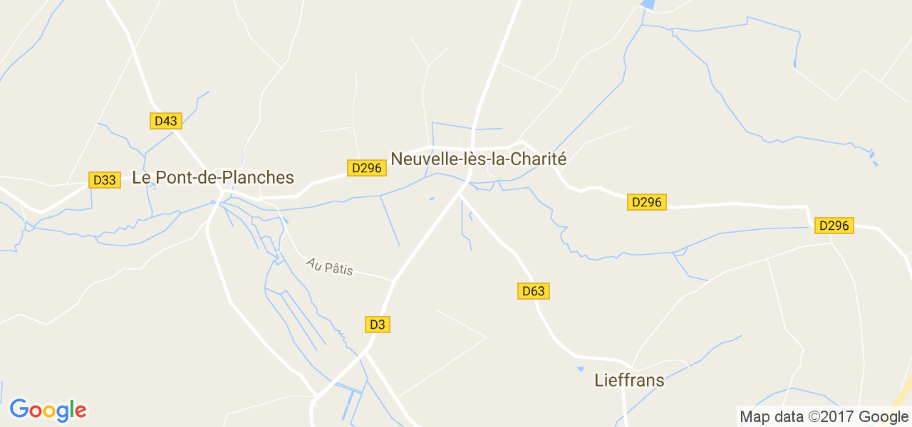 map de la ville de Neuvelle-lès-la-Charité