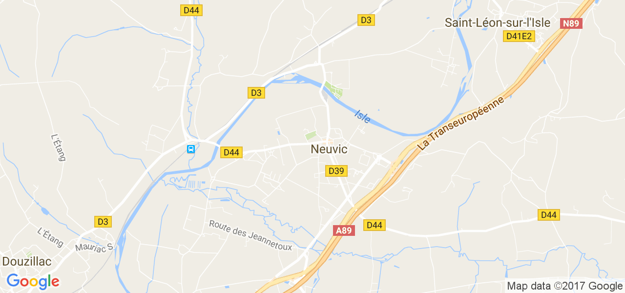 map de la ville de Neuvic