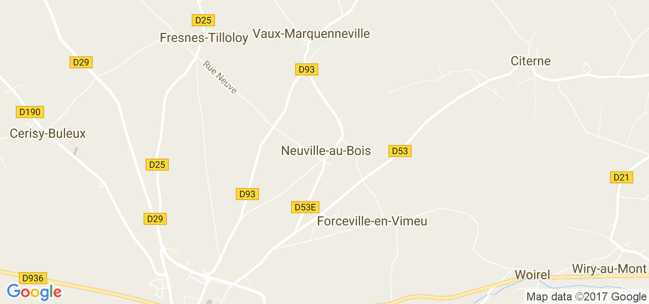 map de la ville de Neuville-au-Bois