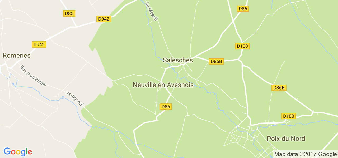 map de la ville de Neuville-en-Avesnois