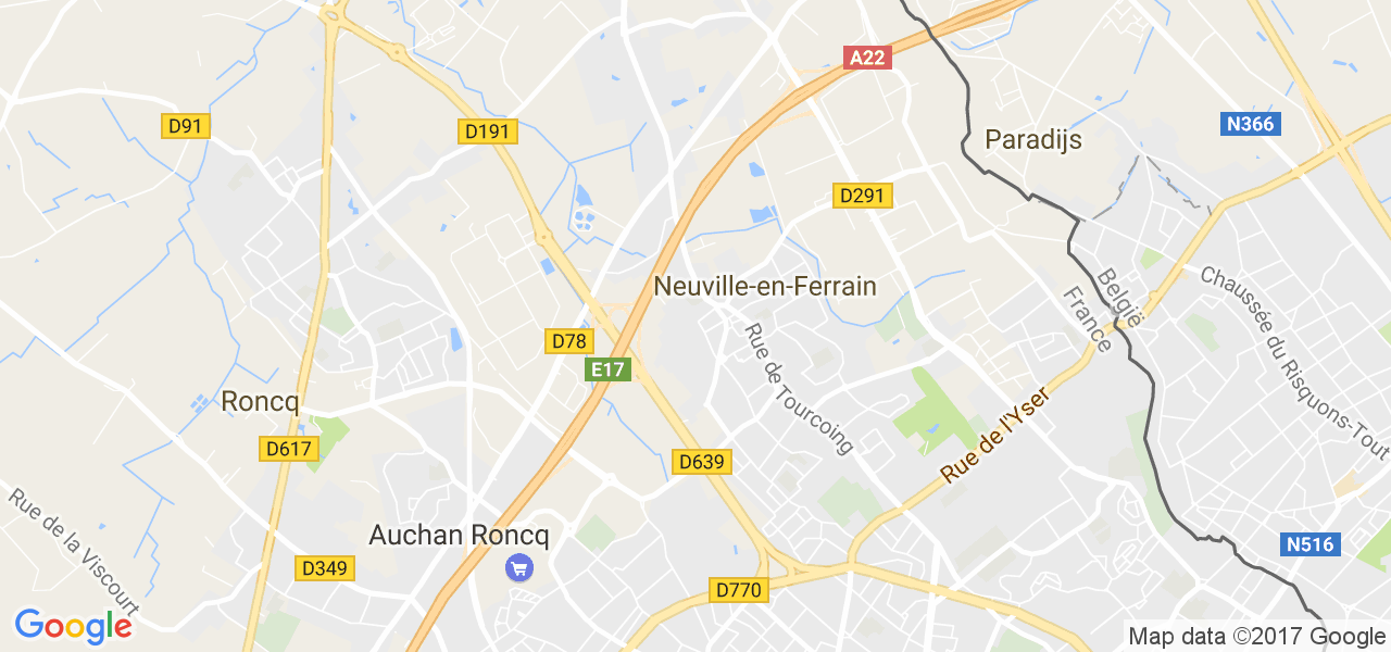 map de la ville de Neuville-en-Ferrain