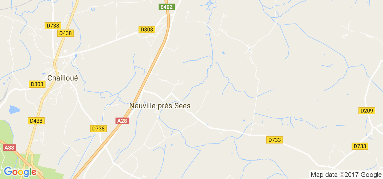 map de la ville de Neuville-près-Sées