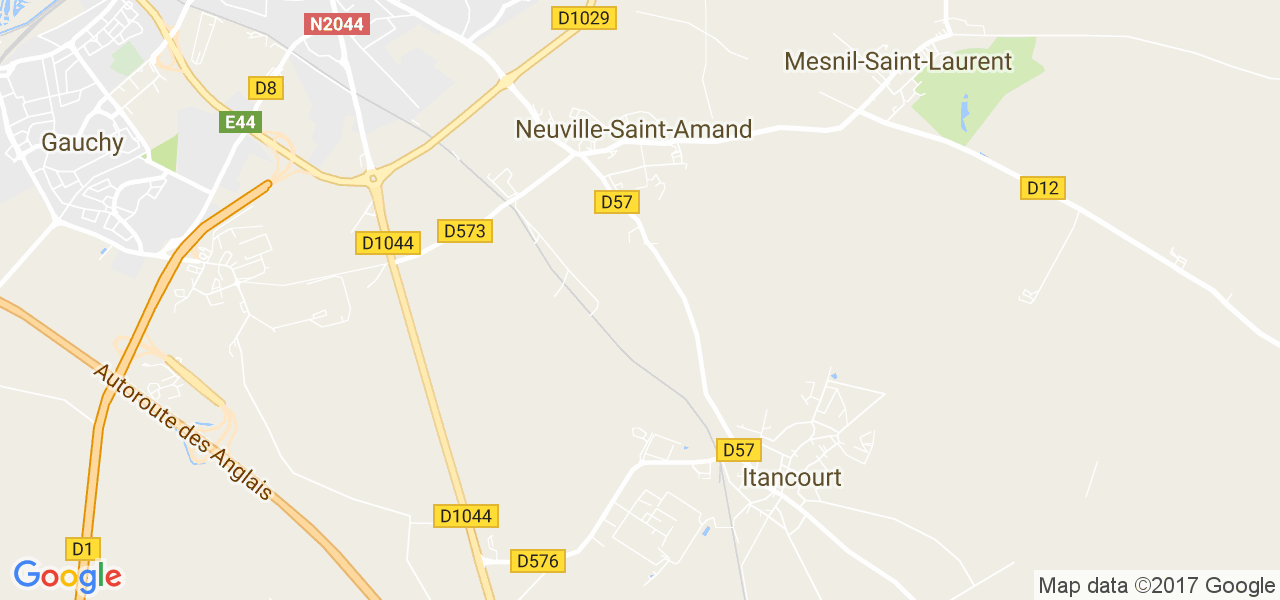 map de la ville de Neuville-Saint-Amand