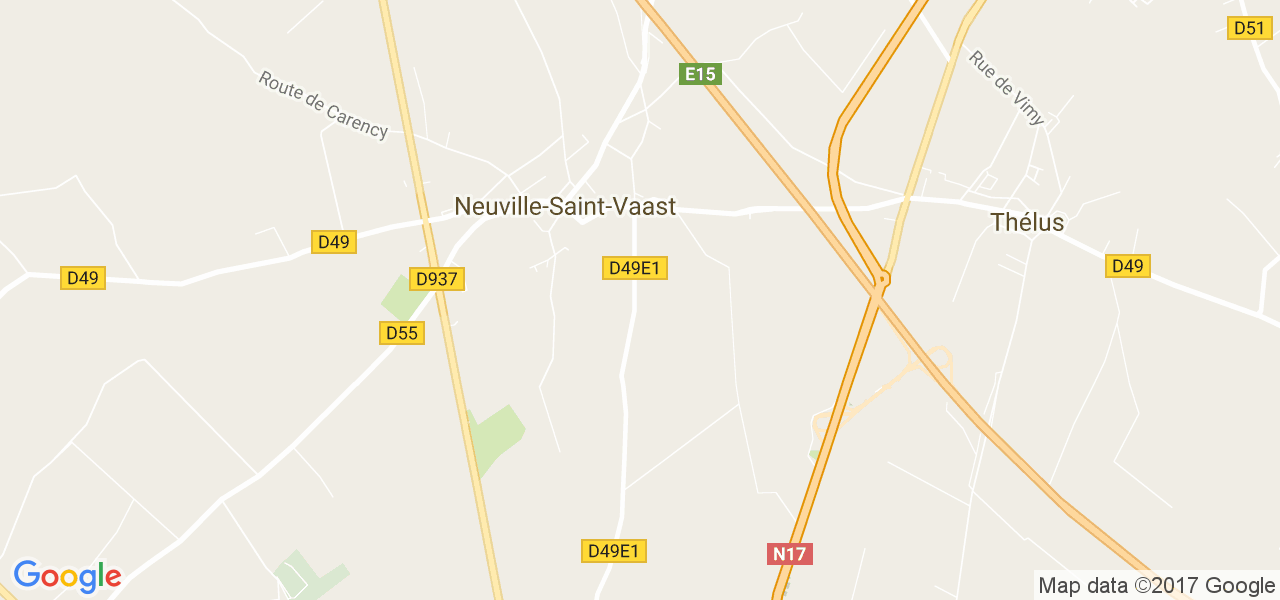 map de la ville de Neuville-Saint-Vaast