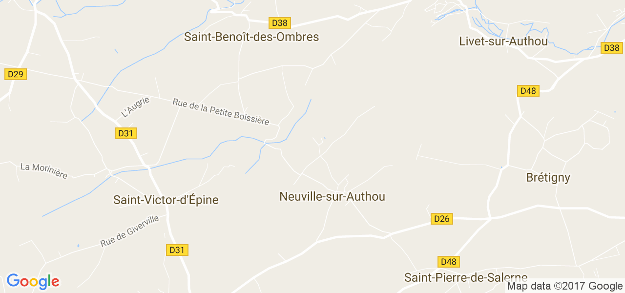 map de la ville de Neuville-sur-Authou