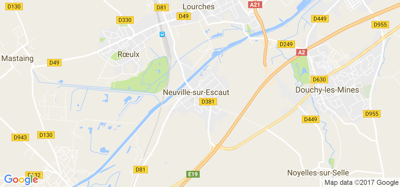 map de la ville de Neuville-sur-Escaut