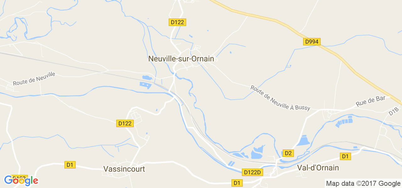 map de la ville de Neuville-sur-Ornain