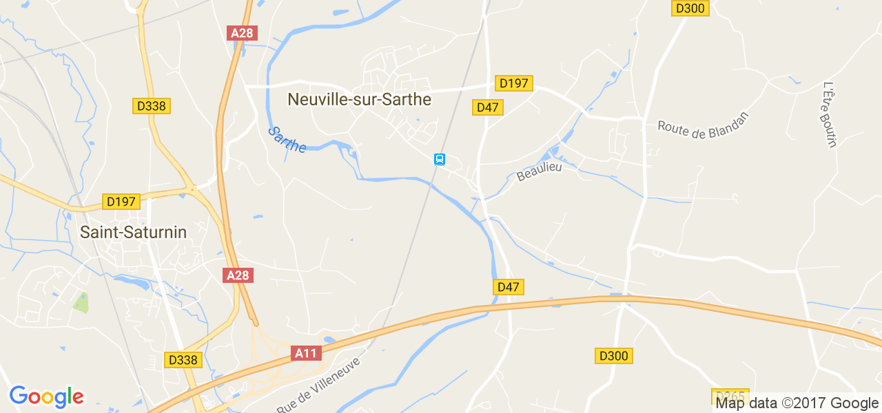 map de la ville de Neuville-sur-Sarthe