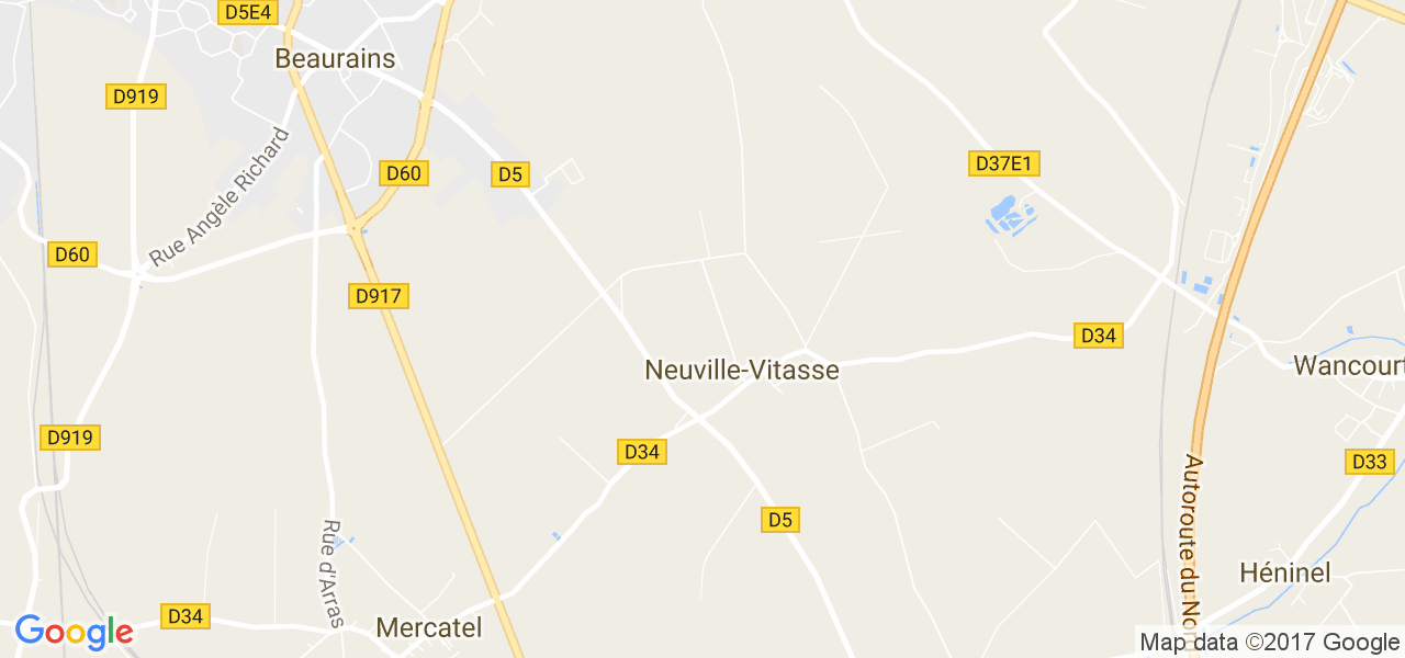 map de la ville de Neuville-Vitasse