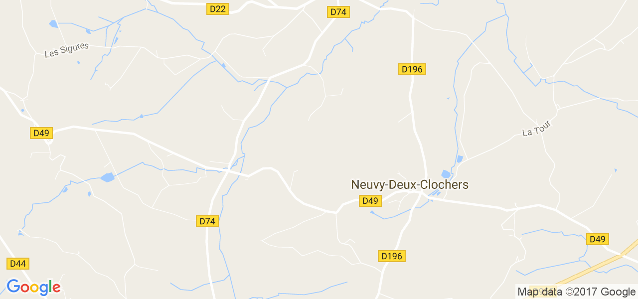 map de la ville de Neuvy-Deux-Clochers