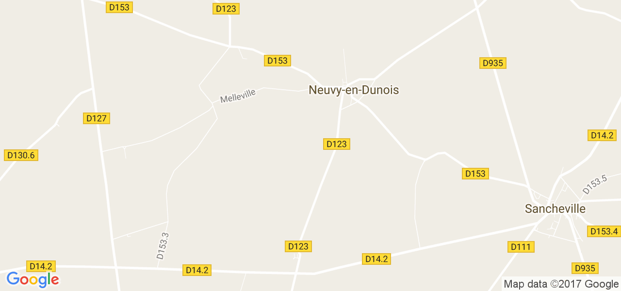 map de la ville de Neuvy-en-Dunois