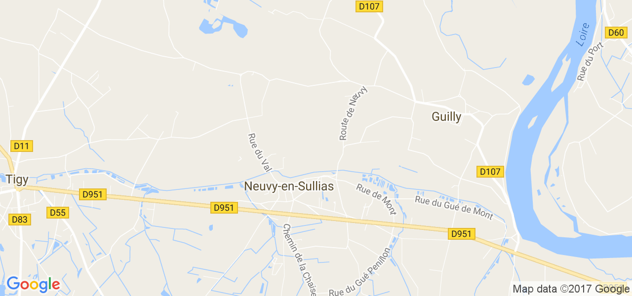 map de la ville de Neuvy-en-Sullias