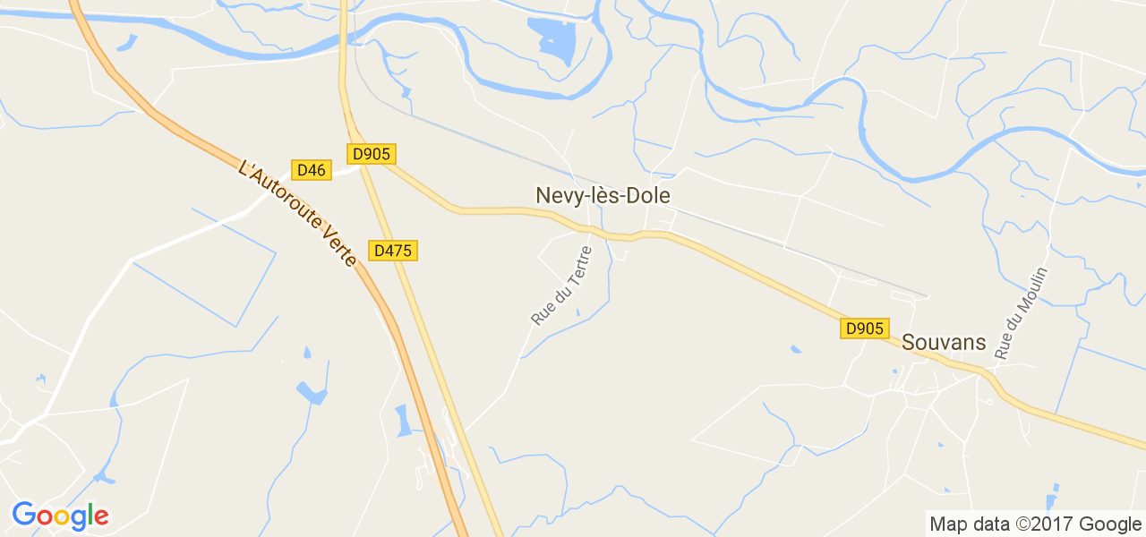 map de la ville de Nevy-lès-Dole