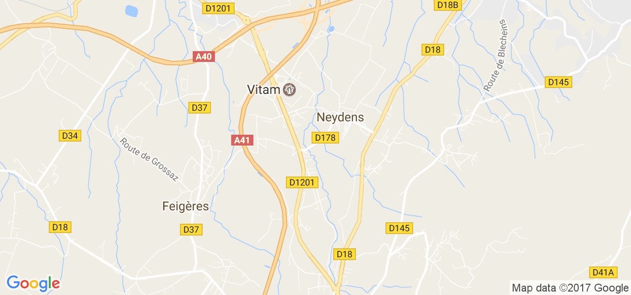 map de la ville de Neydens