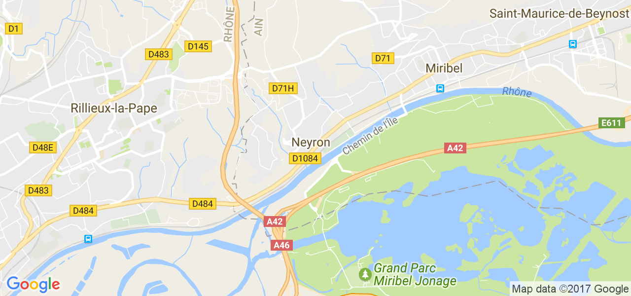 map de la ville de Neyron