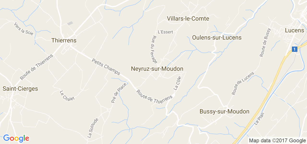 map de la ville de Neyruz