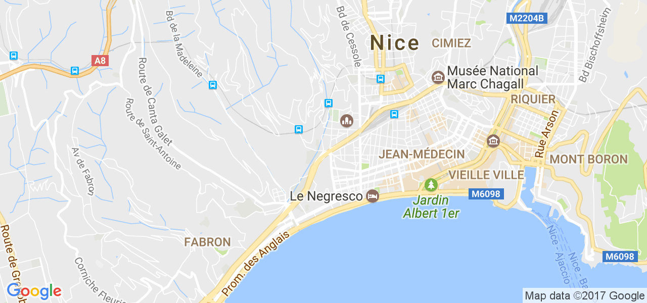 map de la ville de Nice