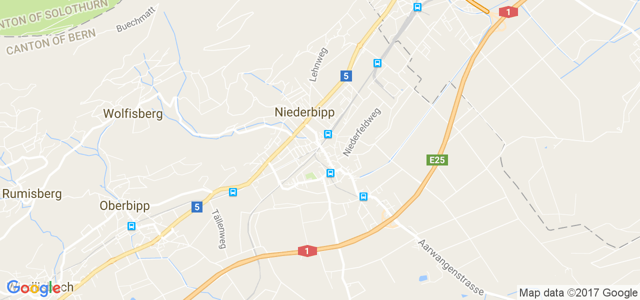 map de la ville de Niederbipp