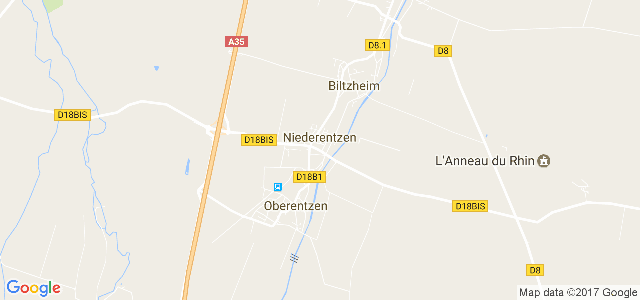 map de la ville de Niederentzen