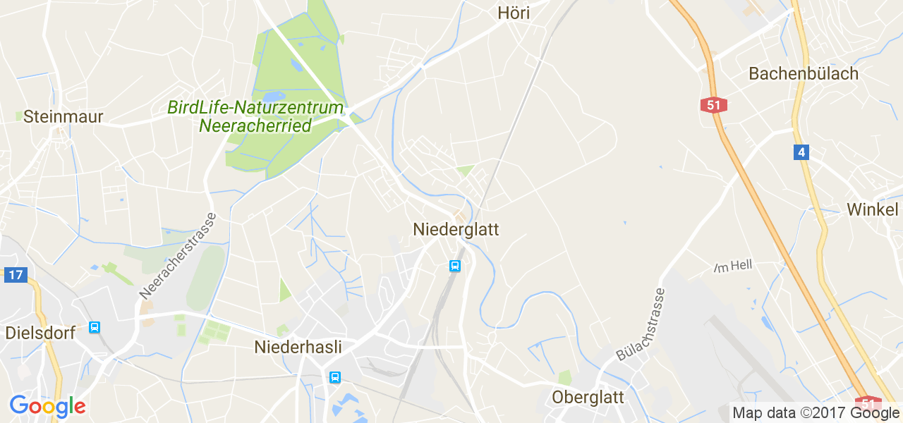 map de la ville de Niederglatt