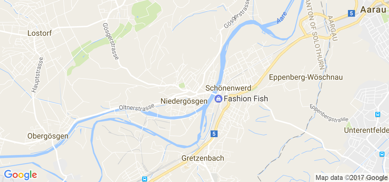 map de la ville de Niedergösgen