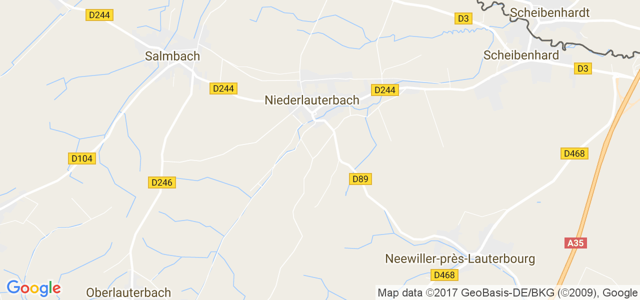 map de la ville de Niederlauterbach