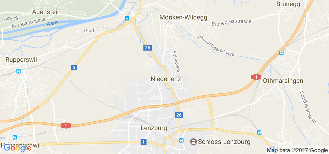 map de la ville de Niederlenz