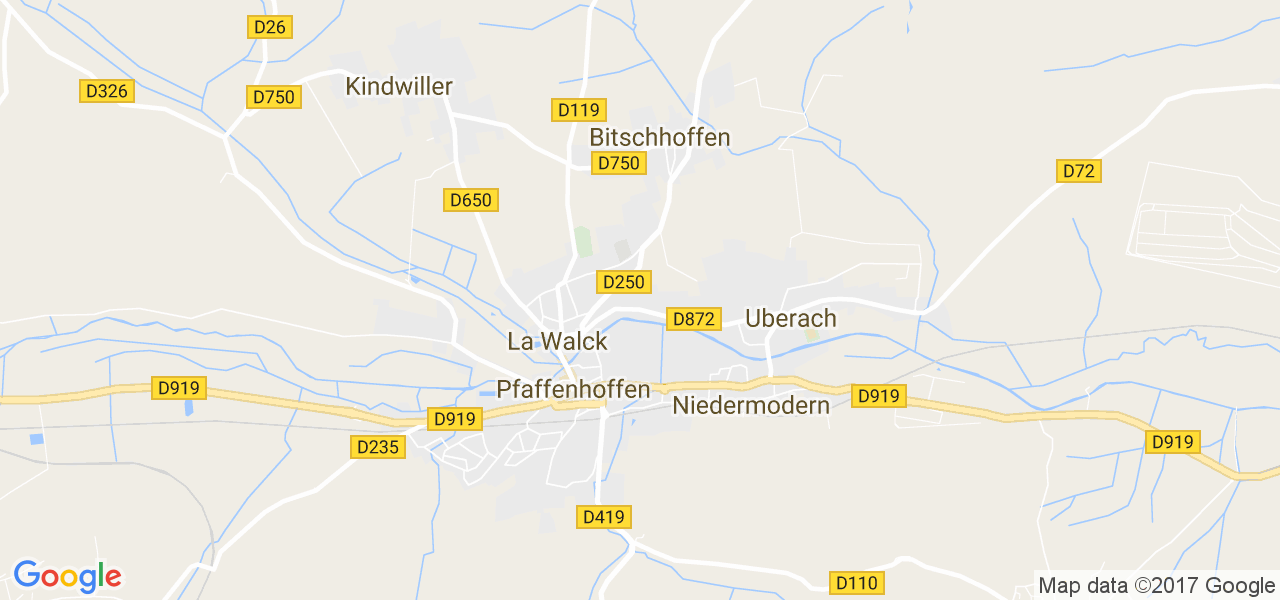 map de la ville de Niedermodern