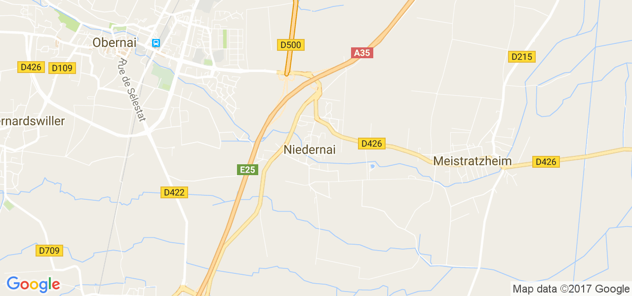 map de la ville de Niedernai