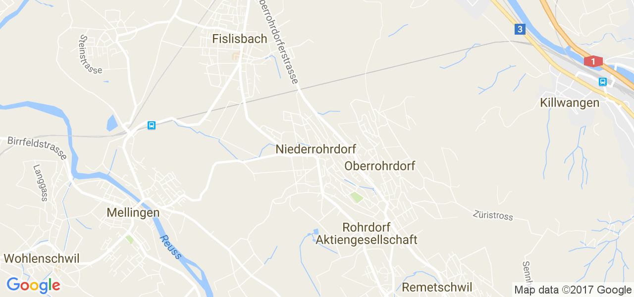 map de la ville de Niederrohrdorf